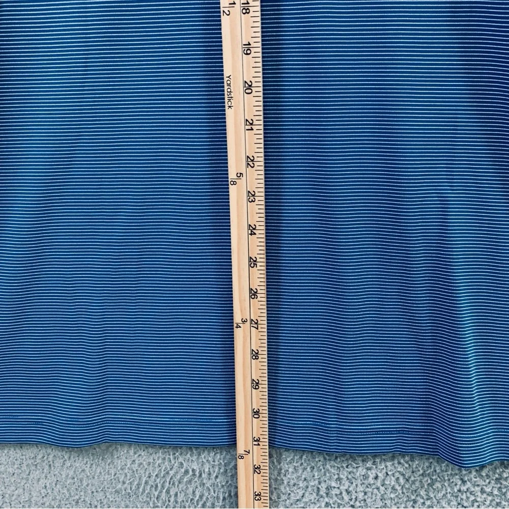 Adidas Golf Polo Shirt Men's Short Sleeve Striped Blue‎ Size 2XL